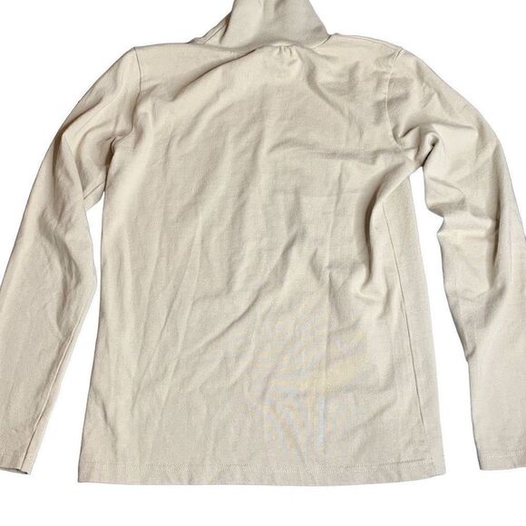 Maison Kitsuné turtleneck sweater pullover top cotton cream size small - Picture 2 of 6